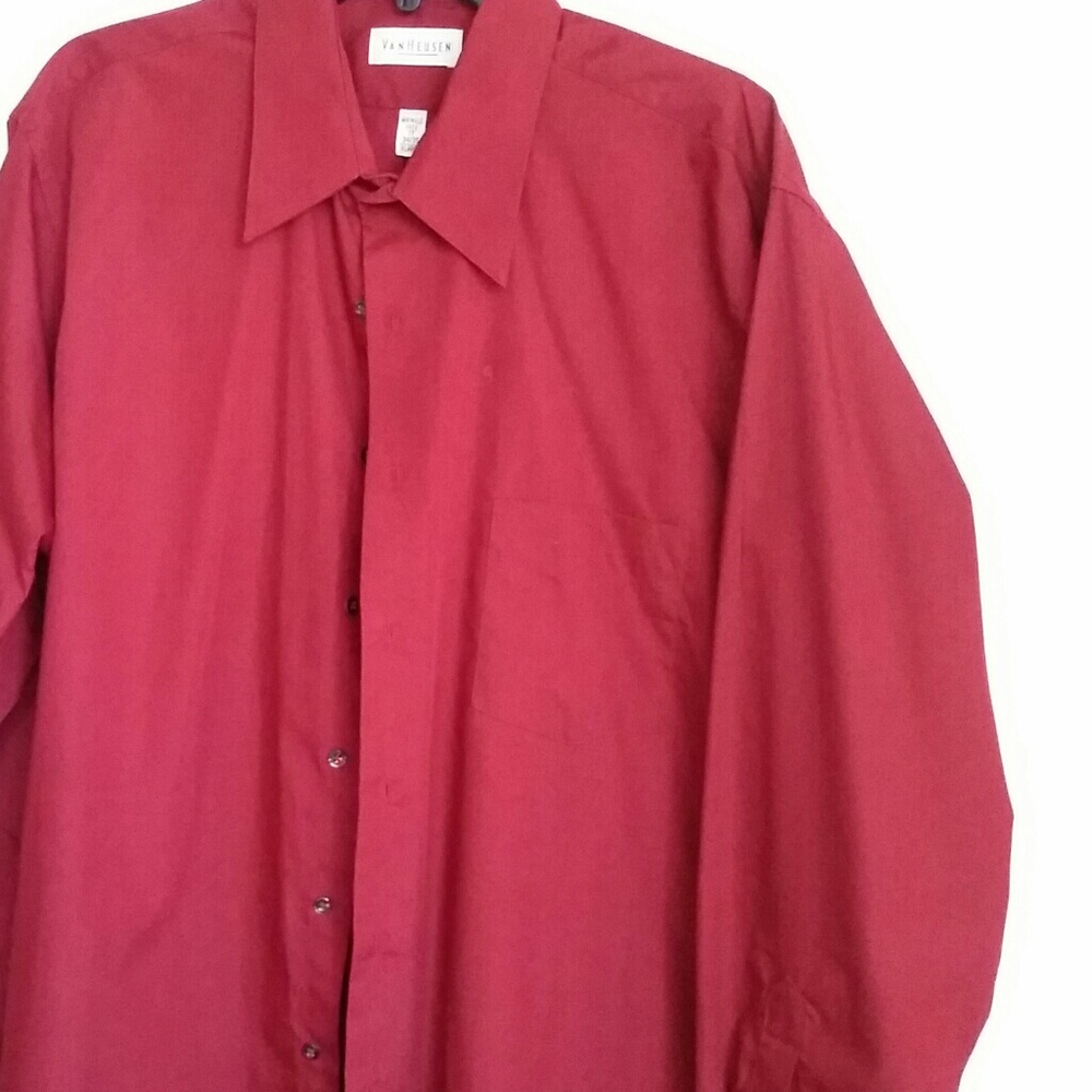 van heusen red dress shirt